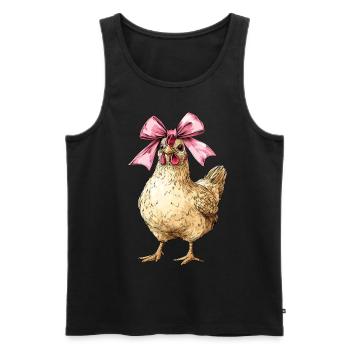 Coquette Bow Chicken Farm Ferme Rosa Fête des Mères - Débardeur bio Premium Homme - noir - Devant - Michal (187cm)