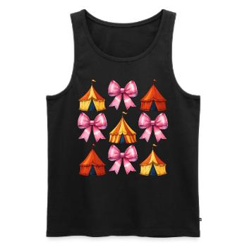 Coquettish Bow Circus Carnival Pink Bow - Men's Premium Organic Tank Top - black - Front - AI Model Male 178 light (178cm)