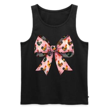 Coquette Bow Huhn Muster Bauernhof Landwirt - Männer Premium Bio Tank Top - Schwarz - Vorne - AI Model Male 178 light (178cm)