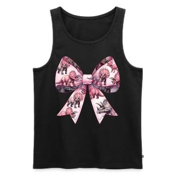 Coquette Bow Triceratops Dinosaur Pattern Pink - Men's Premium Organic Tank Top - black - Front - Michal (187cm)