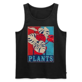 Amoureux des plantes jardinage rétro - Débardeur bio Premium Homme - noir - Devant - AI Model Male 178 light (178cm)