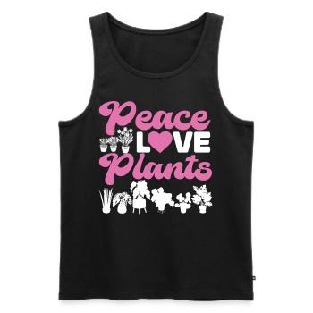 Amoureux des plantes Jardinière Fille Paix - Débardeur bio Premium Homme - noir - Devant - Michal (187cm)