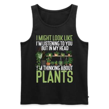 Plant Lover Gardening I Might Look - Men's Premium Organic Tank Top - black - Front - Michal (187cm)