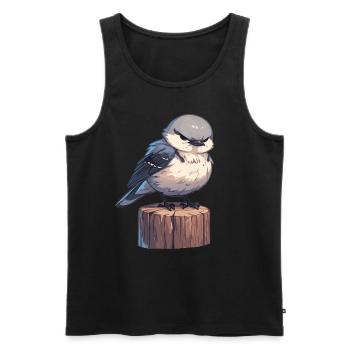 Spottdrosseln Spottdrossel - Männer Premium Bio Tank Top - Schwarz - Vorne - AI Model Male 178 light (178cm)