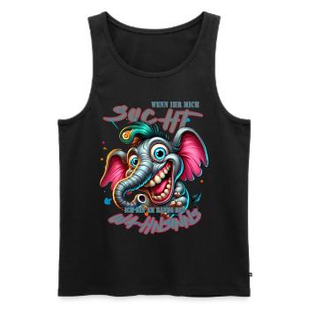 Wenn ihr mich sucht ich bin am Rande des Wahnsinns - Männer Premium Bio Tank Top - Schwarz - Vorne - AI Model Male 178 light (178cm)