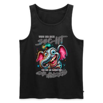 Wenn ihr mich sucht ich bin am Rande des Wahnsinns - Männer Premium Bio Tank Top - Schwarz - Vorne - AI Model Male 178 light (178cm)