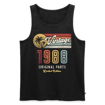 Millésime 1988 Anniversaire Rétro - Débardeur bio Premium Homme - noir - Devant - Michal (187cm)