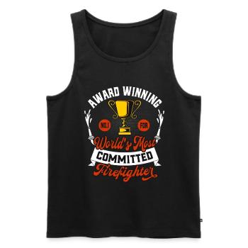 Pompier Humour Engagé Pompiers Sauvetage - Débardeur bio Premium Homme - noir - Devant - Michal (187cm)