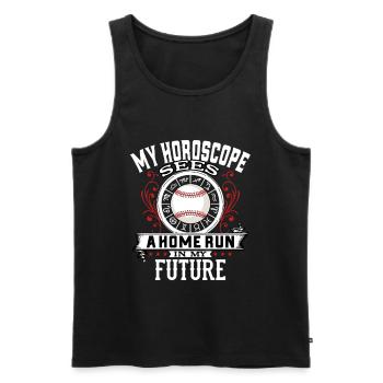 Baseball Player Funny Homerun Horoscope - Men's Premium Organic Tank Top - black - Front - Michal (187cm)