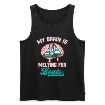 Gehirn Boote Segeln Bootfahren Lustiges Segler - Männer Premium Bio Tank Top - Schwarz - Vorne - Michal (187cm)