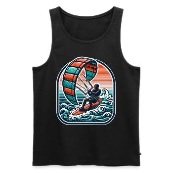 Kitesurf Kitesurfer Kiteboard - Débardeur bio Premium Homme - noir - Devant - Michal (187cm)
