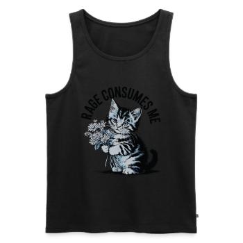 Rage Consumes Me Cat - Men's Premium Organic Tank Top - black - Front - AI Model Male 178 light (178cm)