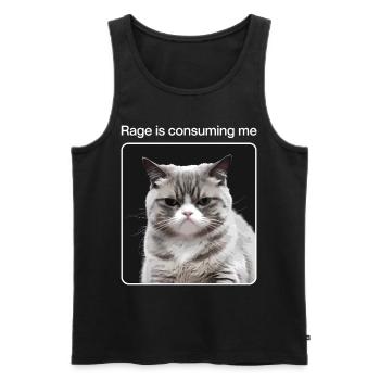Rage Consumes Me Cat - Men's Premium Organic Tank Top - black - Front - AI Model Male 178 light (178cm)