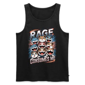 Rage Consumes Me Cat - Men's Premium Organic Tank Top - black - Front - AI Model Male 178 light (178cm)