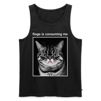 Rage Consumes Me Cat - Men's Premium Organic Tank Top - black - Front - AI Model Male 178 light (178cm)