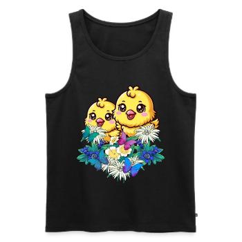 Beginning of Spring Tyrolean Chicks Easter Children Child - Men's Premium Organic Tank Top - black - Front - AI Model Male 178 light (178cm)