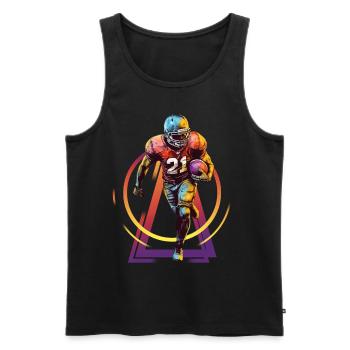 Joueur de football américain USA Amérique Sports Rétro - Débardeur bio Premium Homme - noir - Devant - Michal (187cm)