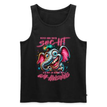 Wenn ihr mich sucht, ich bin am Rande des Wahnsinn - Männer Premium Bio Tank Top - Schwarz - Vorne - AI Model Male 178 light (178cm)