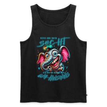 Wenn ihr mich sucht, ich bin am Rande des Wahnsinn - Männer Premium Bio Tank Top - Schwarz - Vorne - AI Model Male 178 light (178cm)