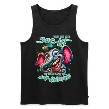 Wenn ihr mich sucht, ich bin am Rande des Wahnsinn - Männer Premium Bio Tank Top - Schwarz - Vorne - AI Model Male 178 light (178cm)