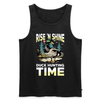 Duck hunters shoot heavier loads flag - Men's Premium Organic Tank Top - black - Front - AI Model Male 178 light (178cm)