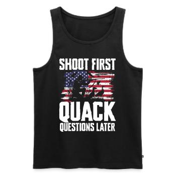 Duck hunters shoot heavier loads flag - Men's Premium Organic Tank Top - black - Front - AI Model Male 178 light (178cm)
