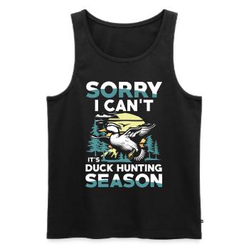 Duck hunters shoot heavier loads flag - Men's Premium Organic Tank Top - black - Front - AI Model Male 178 light (178cm)