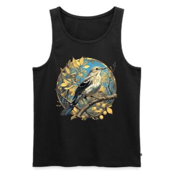 Spottdrosseln Spottdrossel - Männer Premium Bio Tank Top - Schwarz - Vorne - AI Model Male 178 light (178cm)