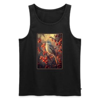 Spottdrosseln Spottdrossel - Männer Premium Bio Tank Top - Schwarz - Vorne - AI Model Male 178 light (178cm)