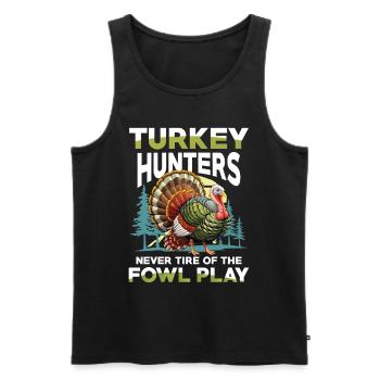 Truthahnjagd Abenteuer: Ich Will Nur Putenjagd - Männer Premium Bio Tank Top - Schwarz - Vorne - AI Model Male 178 light (178cm)