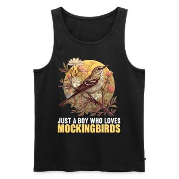 Spottdrosseln Spottdrossel - Männer Premium Bio Tank Top - Schwarz - Vorne - AI Model Male 178 light (178cm)