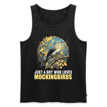 Spottdrosseln Spottdrossel - Männer Premium Bio Tank Top - Schwarz - Vorne - AI Model Male 178 light (178cm)