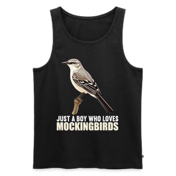Spottdrosseln Spottdrossel - Männer Premium Bio Tank Top - Schwarz - Vorne - AI Model Male 178 light (178cm)