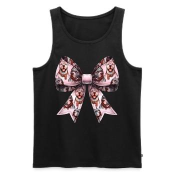 Coquette Bow Pitbull Dog Mom Pattern Pink - Men's Premium Organic Tank Top - black - Front - Michal (187cm)