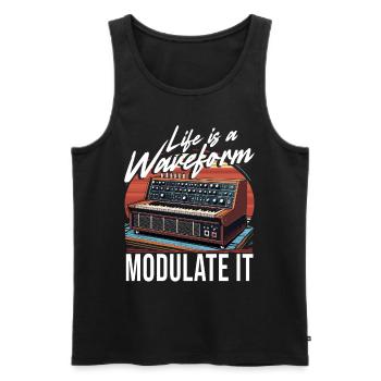 Synthesizer Life Is A Waveform Modulate It - Men's Premium Organic Tank Top - black - Front - AI Model Male 178 light (178cm)