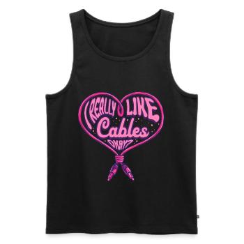 Audiovisual Technician I Really Like Cables Okay - Men's Premium Organic Tank Top - black - Front - AI Model Male 178 light (178cm)