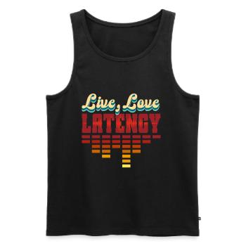 Audiovisual Technician AV Tech Live Love Latency - Men's Premium Organic Tank Top - black - Front - AI Model Male 178 light (178cm)