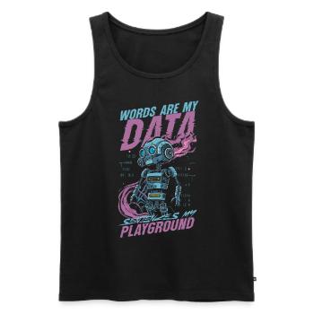 Linguiste informaticien - Débardeur bio Premium Homme - noir - Devant - Michal (187cm)