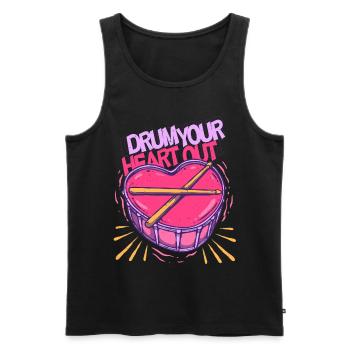 Cardio Drummer Battez votre cœur - Débardeur bio Premium Homme - noir - Devant - Michal (187cm)