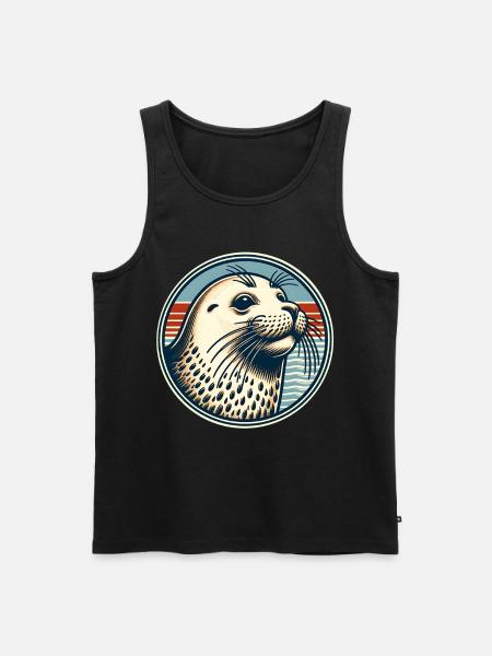 Seehund Robbe - Männer Premium Bio Tank Top - Schwarz