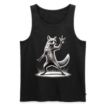 Rock Fox – Cool and Wild - Men's Premium Organic Tank Top - black - Front - AI Model Male 178 light (178cm)