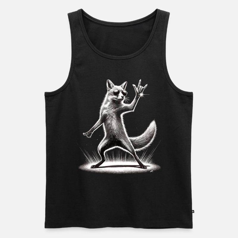 Rock-Fuchs – Cool und Wild - Männer Premium Bio Tank Top - Schwarz