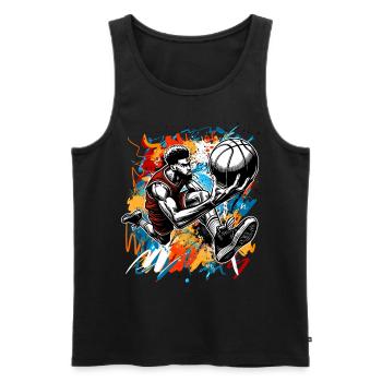 Basketball Basketballer - Männer Premium Bio Tank Top - Schwarz - Vorne - Michal (187cm)