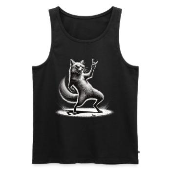 Rocking Fox – Wild & Cool - Men's Premium Organic Tank Top - black - Front - Michal (187cm)