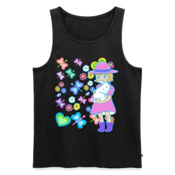 Easter Kids Child Bunny Rabbit Easter Bunny - Men's Premium Organic Tank Top - black - Front - AI Model Male 178 light (178cm)