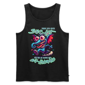 Wenn ihr mich sucht, ich bin am Rande des Wahnsinn - Männer Premium Bio Tank Top - Schwarz - Vorne - AI Model Male 178 light (178cm)