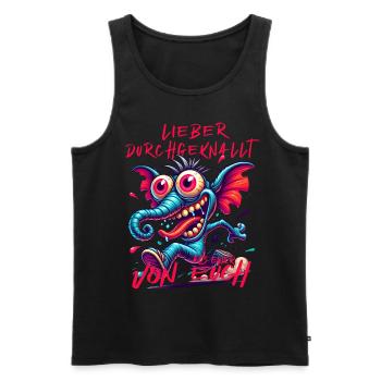 Mieux vaut être fou que l’un d’entre vous – éléphant - Débardeur bio Premium Homme - noir - Devant - AI Model Male 178 light (178cm)