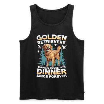 Golden Retriever : les chiens de chasse au canard par excellence - Débardeur bio Premium Homme - noir - Devant - Michal (187cm)