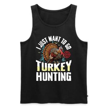 Truthahnjagd Abenteuer: Ich Will Nur Putenjagd - Männer Premium Bio Tank Top - Schwarz - Vorne - AI Model Male 178 light (178cm)