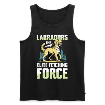 Chasse au Labrador - Débardeur bio Premium Homme - noir - Devant - Michal (187cm)